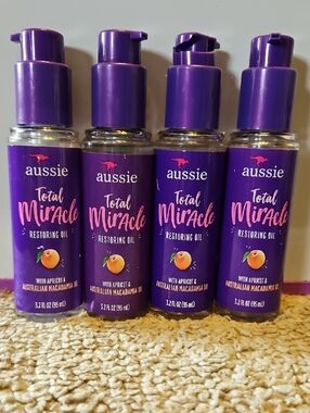 4 Aussie Total Miracle Restoring Oil 3.2oz with Apricot Australian Macadamia Oil